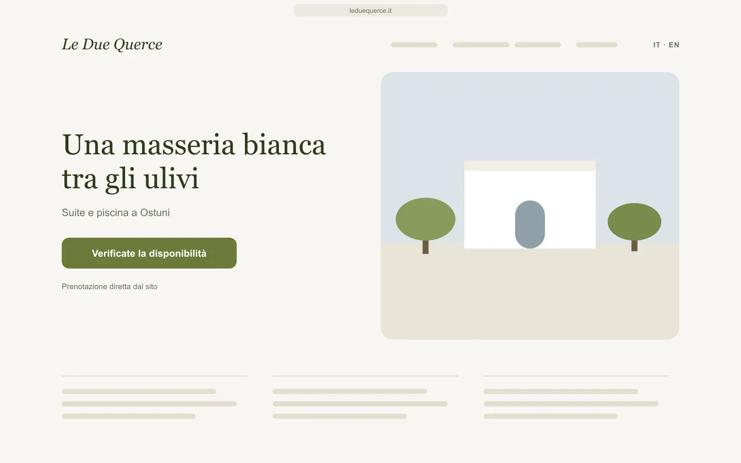 Masseria Le Due Querce: il sito nuovo visto dal computer