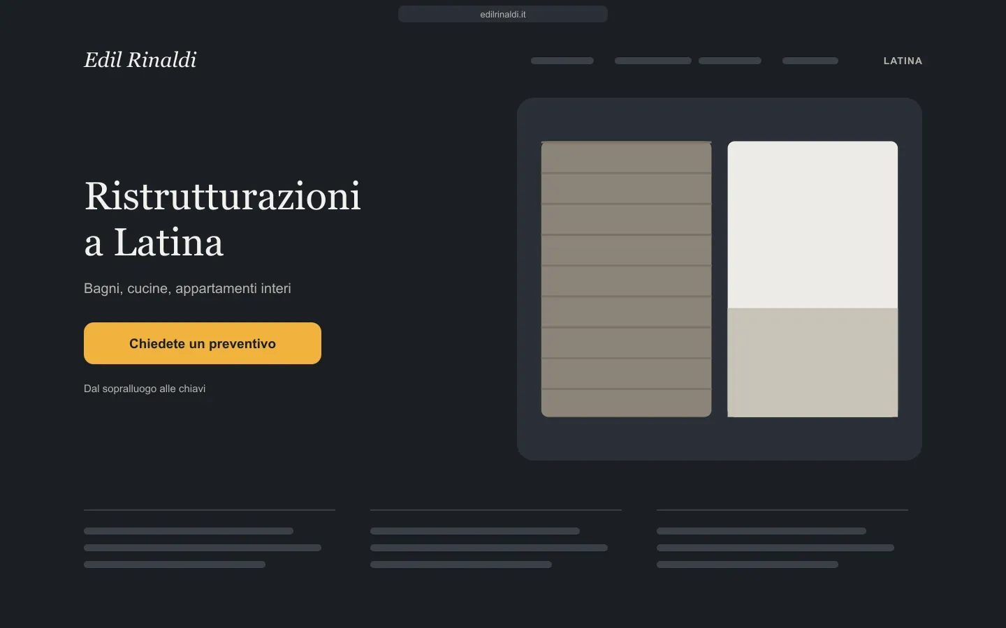 Edil Rinaldi: il sito nuovo visto dal computer