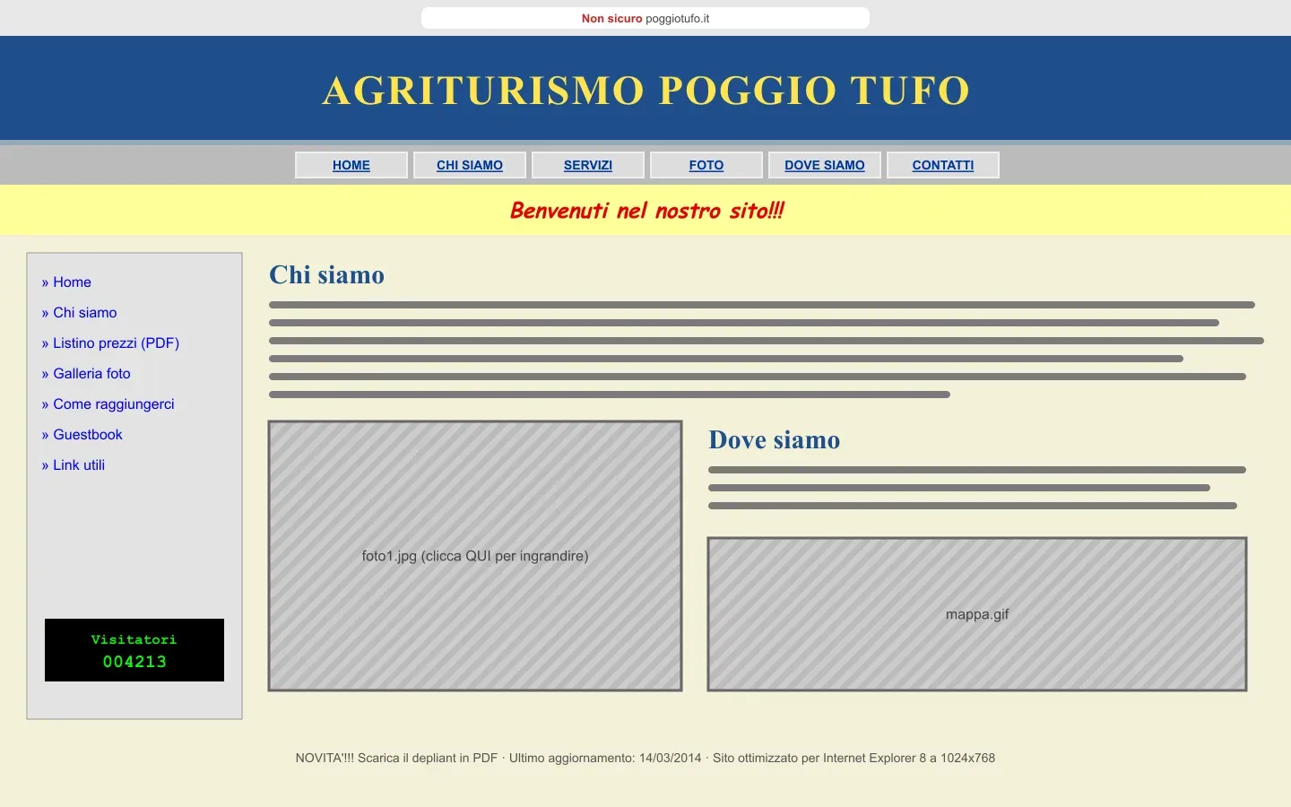 Poggio Tufo: il sito vecchio visto dal computer