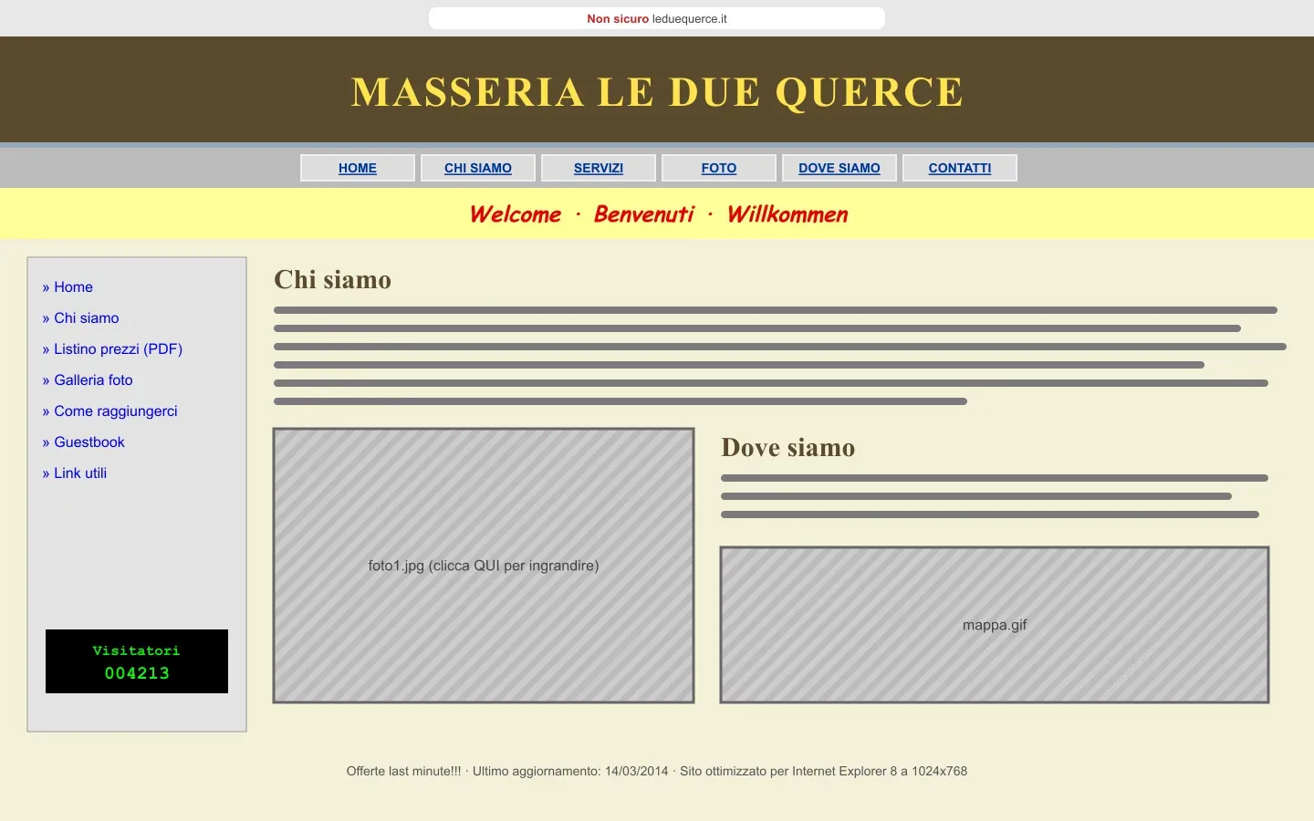 Masseria Le Due Querce: il sito vecchio visto dal computer
